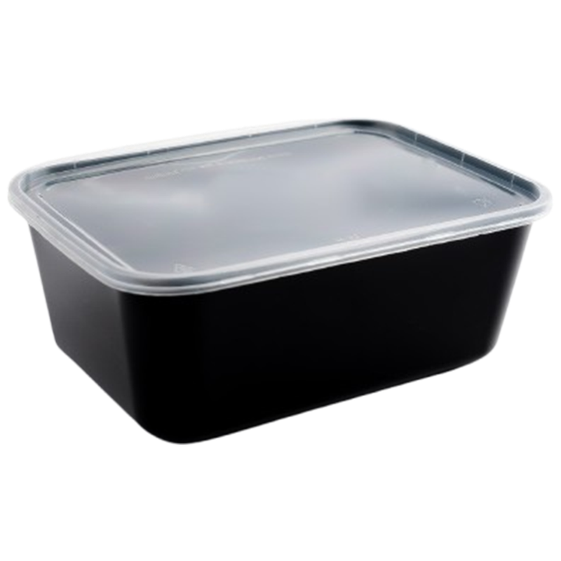 READY 2U σκεύος φαγητού μαύρο με καπάκι 1500ml 50τεμ – Μπωλ/Κύπελλα μιας Χρήσης (Χονδρική)