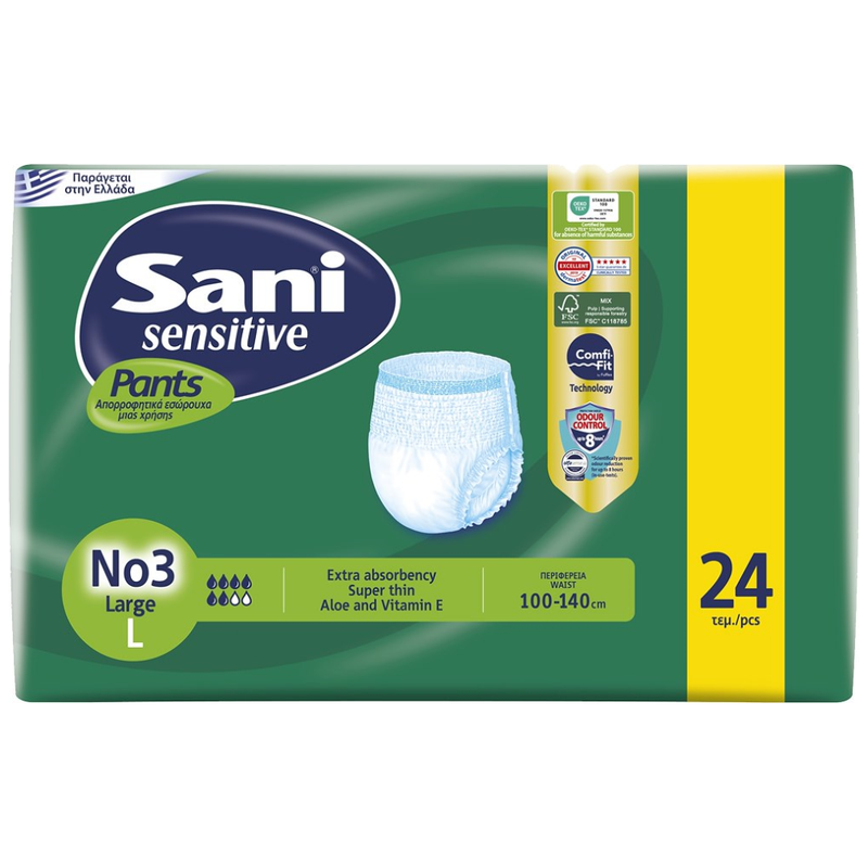 SANI pants βρακάκι ακράτειας No3 large 24τεμ – Πάνες και Βρακάκια Ακράτειας