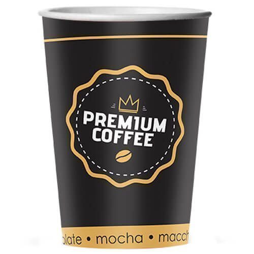 GOLD PREMIUM COFFEE ποτήρι χάρτινο single wall στενό 12oz 50τεμ – Ποτήρια μιας Χρήσης