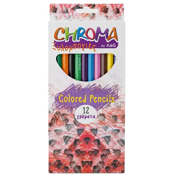CHROMA ξυλομπογιές εξαγωνικές 12τεμ