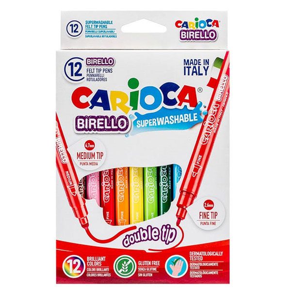 CARIOCA birello μαρκαδόροι διπλής μύτης 12τεμ – Μαρκαδόροι Ζωγραφικής