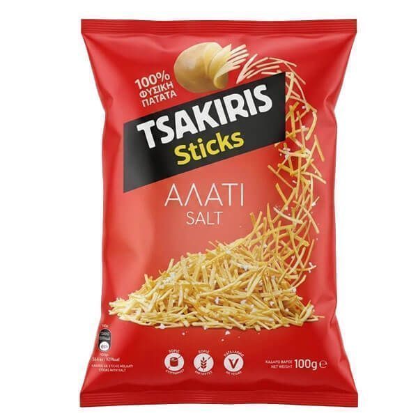 TSAKIRIS πατατάκια sticks αλάτι 100gr