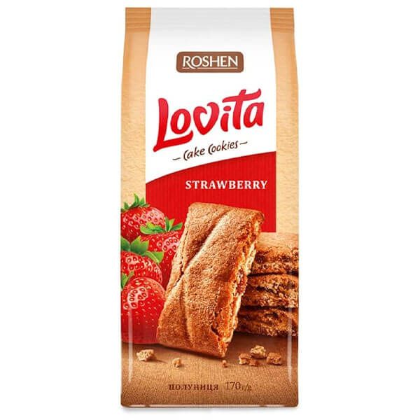 ROSHEN μπισκότα cookies lovita με φράουλα 168gr