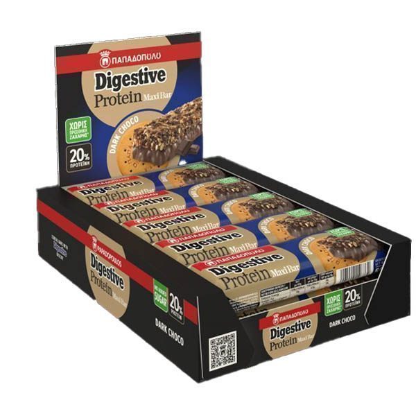 ΠΑΠΑΔΟΠΟΥΛΟΥ μπάρες δημητριακών digestive bar πρωτεϊνης με μαύρη σοκολάτα 10x50gr – Παπαδοπούλου
