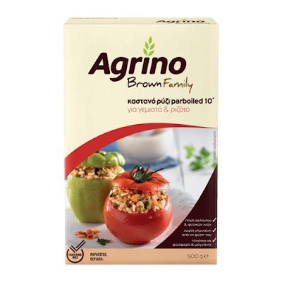 AGRINO ρύζι καστανό 10' για γεμιστά και ριζότο 500gr