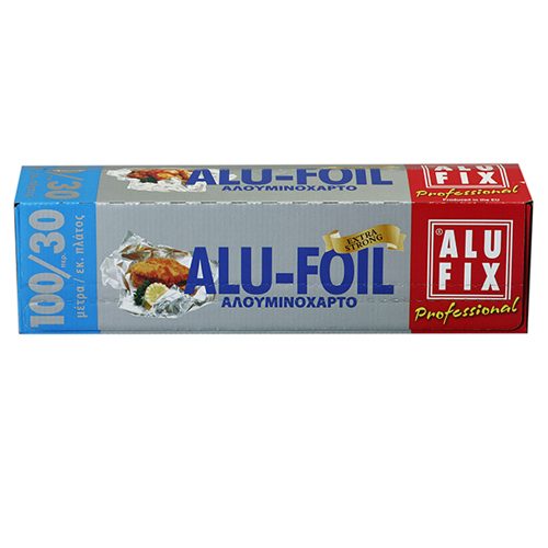 ALUFIX επαγγελματικό αλουμινόχαρτο με πριονάκι 100m x 30cm – Αναλώσιμα Κουζίνας