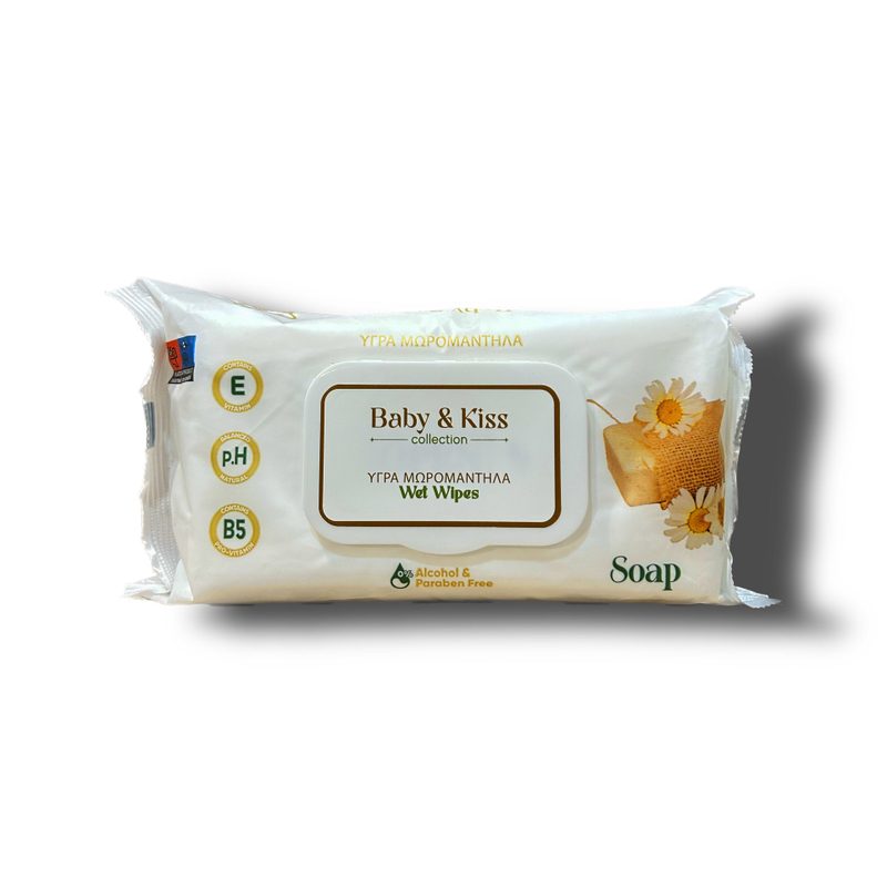 BABY και KISS μωρομάντηλα με καπάκι Soap 72τεμ