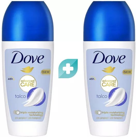DOVE αποσμητικό σώματος roll-on advanced talco 2x50ml – Αποσμητικά