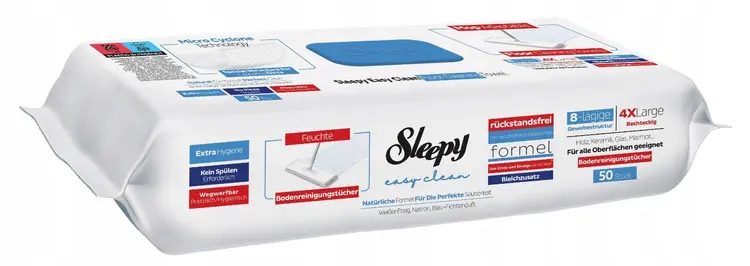 SLEEPY easy clean υγρά μαντηλάκια γενικού καθαρισμού μπλε 50τεμ – Είδη για Σκούπισμα και Σφουγγάρισμα