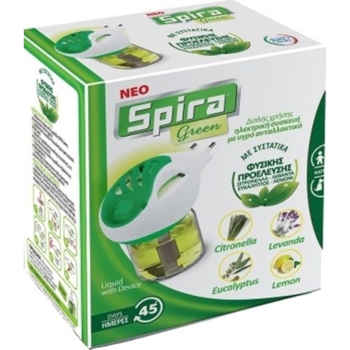 SPIRA green εντομοαπωθητική συσκευή διπλής χρήσης με ανταλλακτικό υγρό 22,5ml – Εντομοκτόνα και Εντομοαπωθητικά Χώρου
