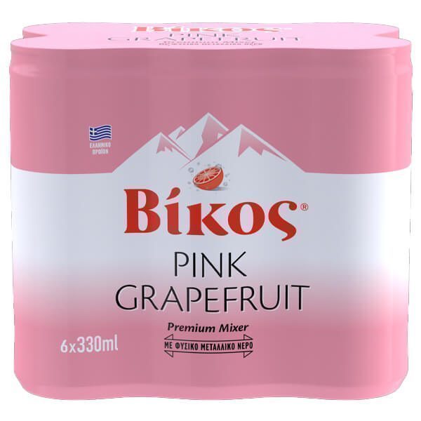 ΒΙΚΟΣ αναψυκτικό pink grapefruit κουτί 6x330ml – Βίκος – Αναψυκτικά