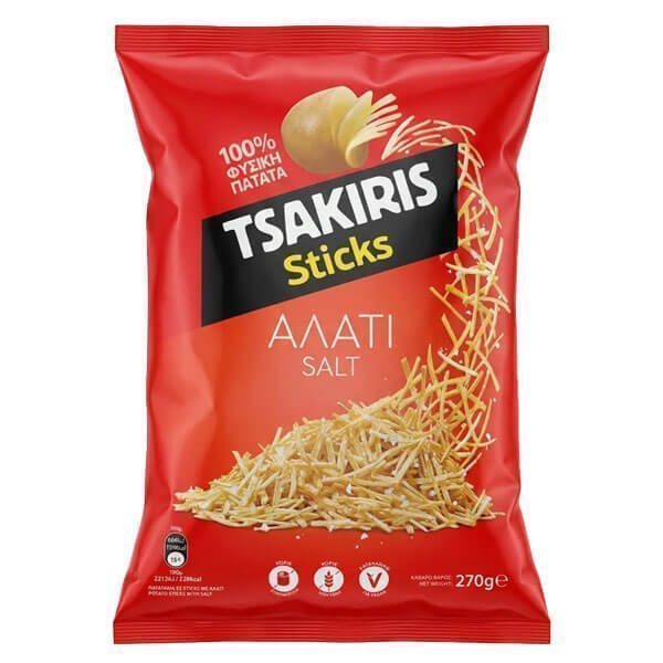 TSAKIRIS πατατάκια sticks αλάτι 270gr