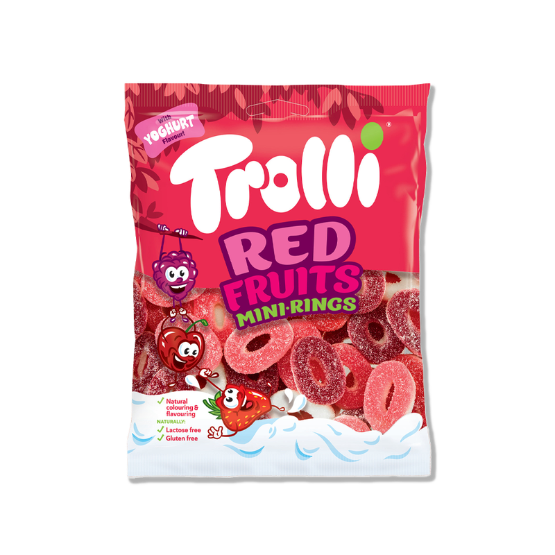 TROLLI ζαχαρωτά mini rings red fruits 100gr – Καραμέλες, Γλειφιτζούρια και Τσίχλες