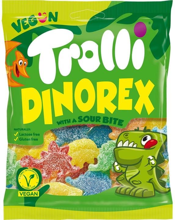 TROLLI ζαχαρωτά dinorex vegan 100gr – Καραμέλες, Γλειφιτζούρια και Τσίχλες