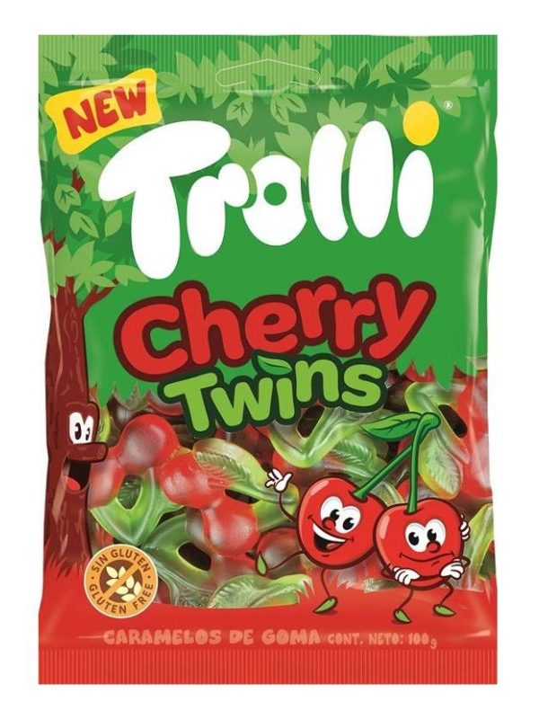 TROLLI ζαχαρωτά cherry twins 100gr – Καραμέλες, Γλειφιτζούρια και Τσίχλες