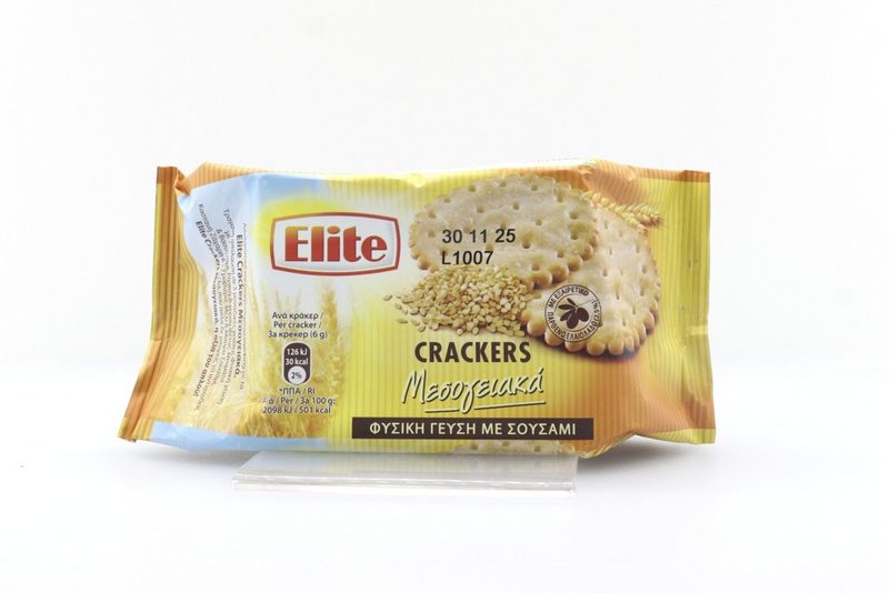 ELITE crackers μεσογειακά φυσική 105gr – Αλμυρά Snacks