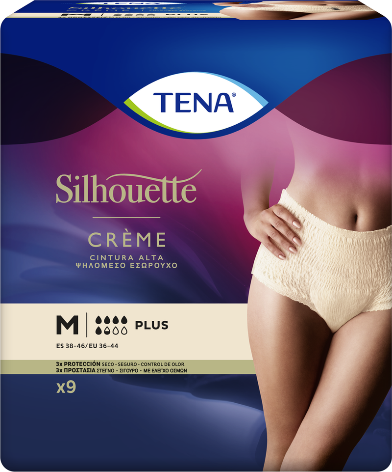 TENA silhouette plus πάνα βρακάκι ακράτειας medium creme 9τεμ – Πάνες και Βρακάκια Ακράτειας